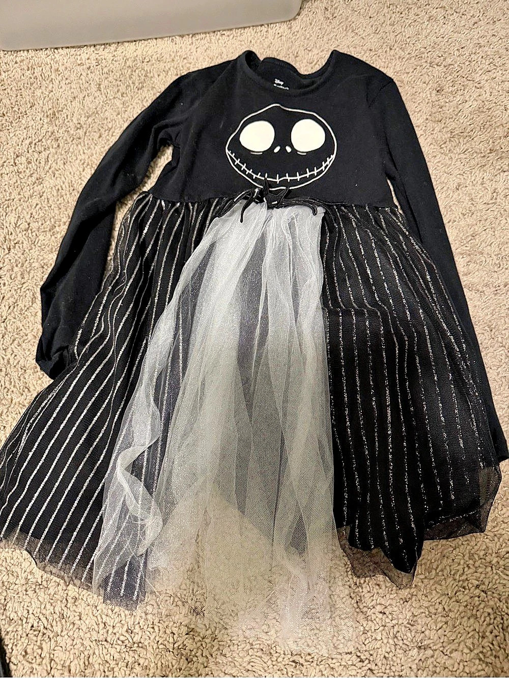 Disney The Nightmare Before Christmas Jack Skellington Long Sleeve Tutu Dress